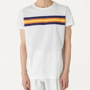 K-Way Uomo Ace Back Logo T-Shirt Stripes Men's Size 3XL